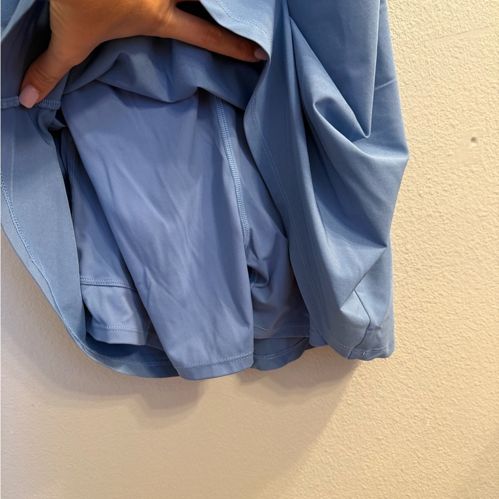Abercrombie & Fitch blue Traveler Mini Dress Built In Shorts Stretchy size MT - Picture 7 of 8